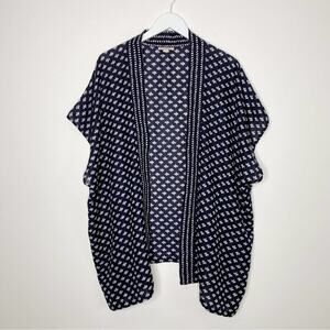 LOFT | Navy and White Kimono Cardigan